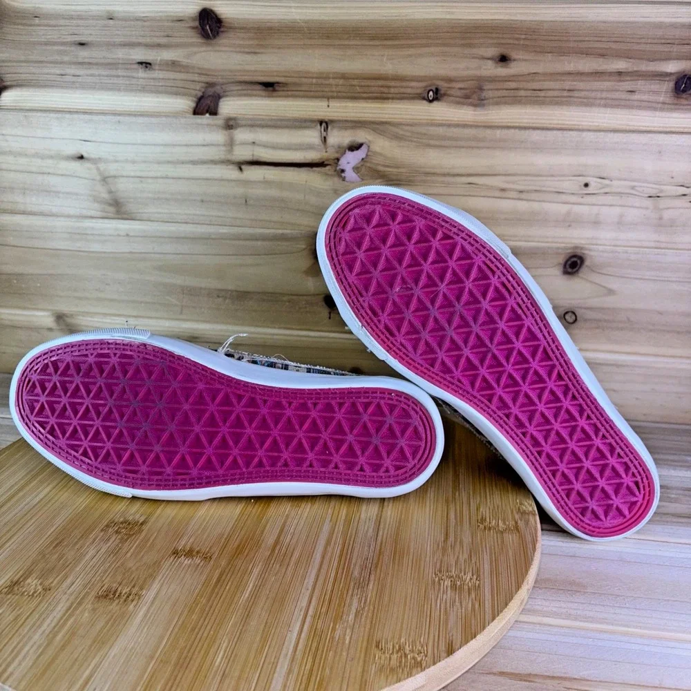 Corkys Slip On Sneakers Womens 8 Babalu Distressed Multicolor Aztec Print Shoes